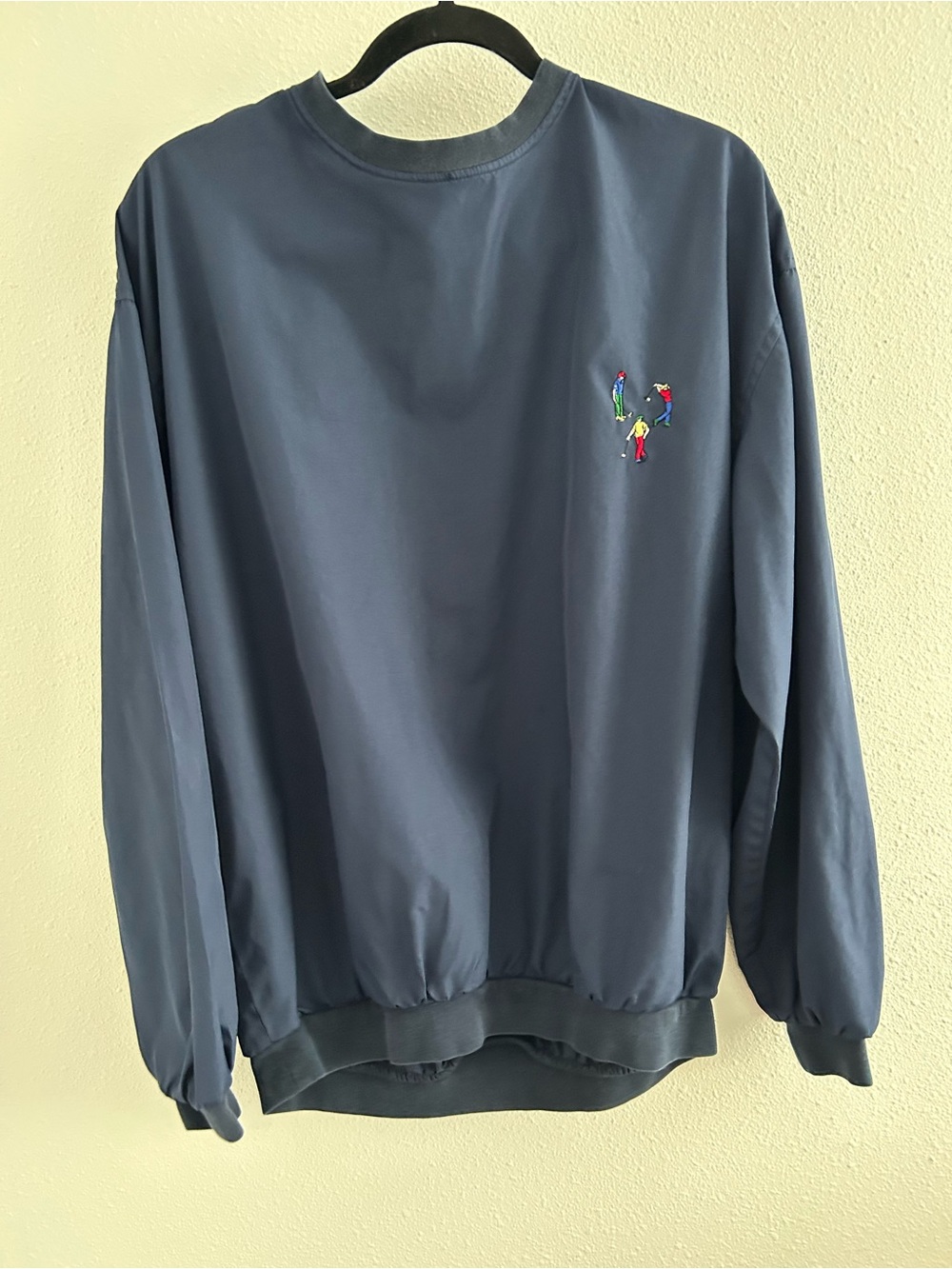 Pivot Rules Men's Crewneck Golf Sweater in Navy with Embroidered Detail